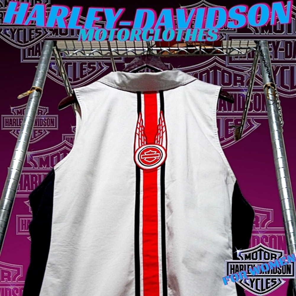 New Harley-Davidson S/L Woven Zip Up Vertical Stripe Vest | Women's 3W (Plus 3X) - Picture 8 of 16